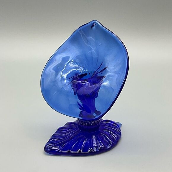 Jack in the Pulpit Vintage Cobalt Blue Studio Art Glass Signed J Deanda - Picture 3 of 12